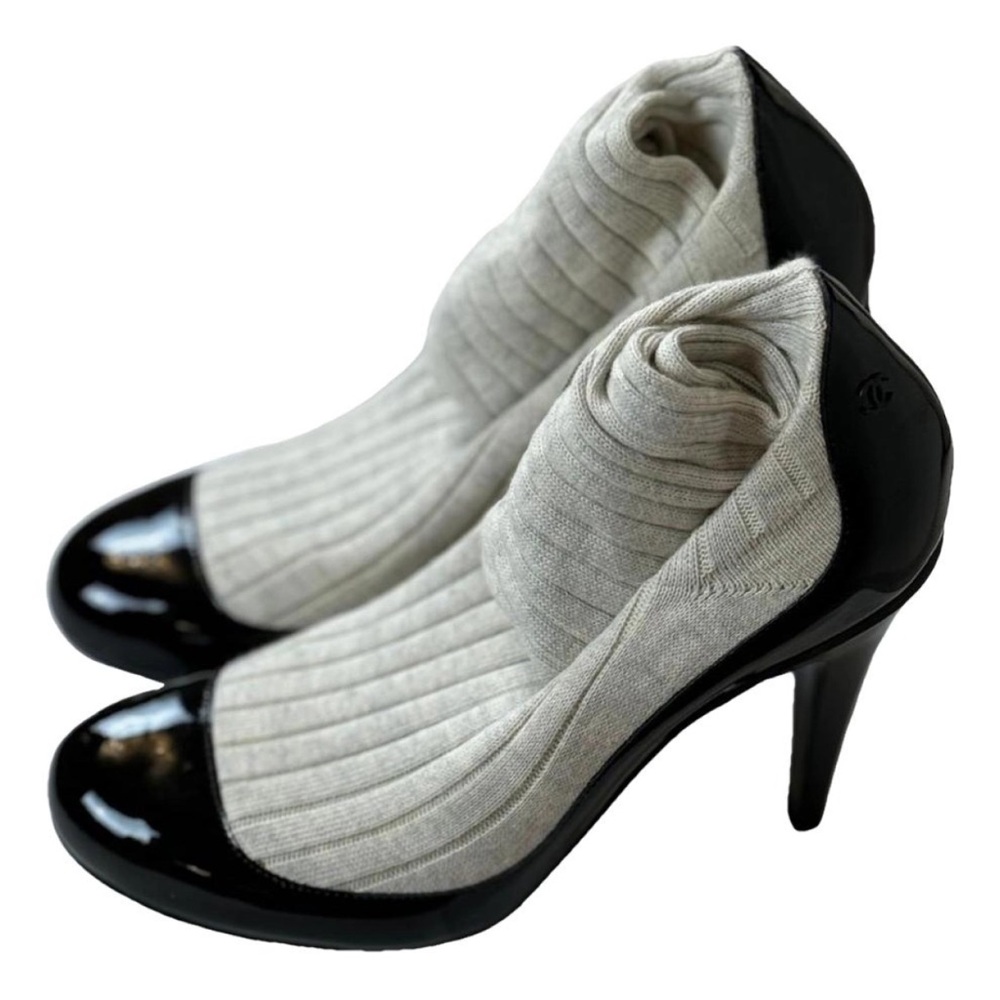 ⭐️SOLD⭐️ CHANEL leather sock heels